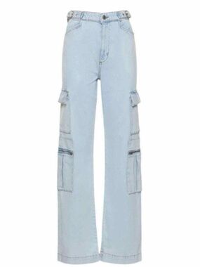 WeWoreWhat Light Wash Cargo Wide-Leg Jeans - Women